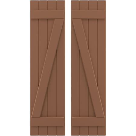 Americraft 4-Board (2 Batten) Wood Joined Board-n-Batten Shutters W/ Z-Bar, ARW102BB414X43BTH